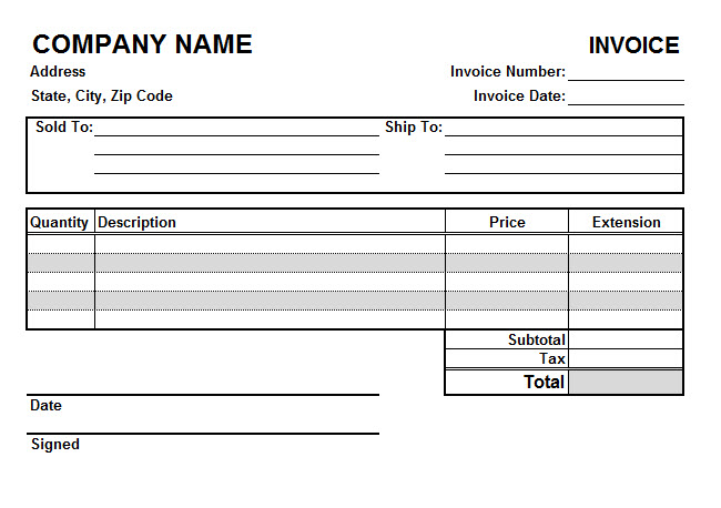 invoice template for excel mac
